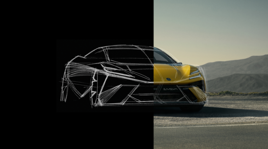 ¿Cuál es el origen del diseño detrás del Lotus Emeya hiper-GT?